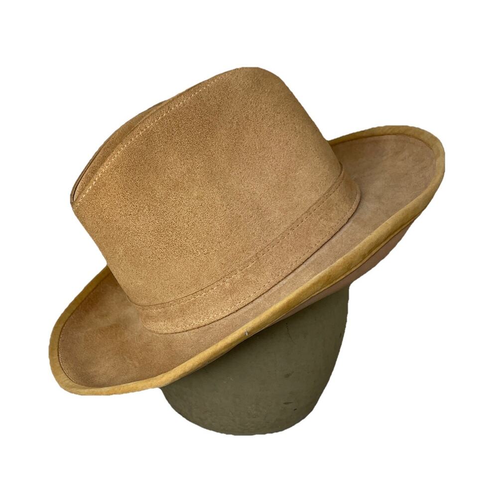 VTG 70s Skully’s By Henschel Tan Suede Cowboy Western Hat Boho Women Small